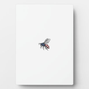 Vintage Patriotic Bee Vector Graphic Shirt Design_ Plaque