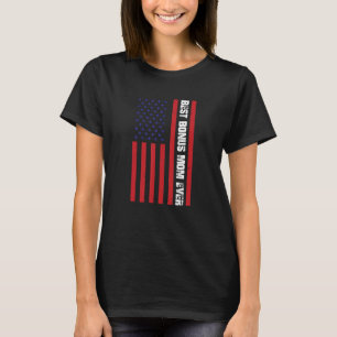Vintage Patriotic Best Bonus Mum Stepmom Ever Amer T-Shirt
