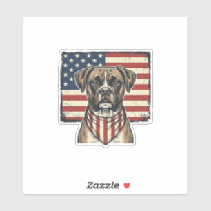 Vintage Patriotic Boxer Dog Flag Shirt Design_1