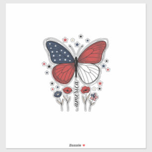 Vintage Patriotic Butterfly America Shirt Design_1