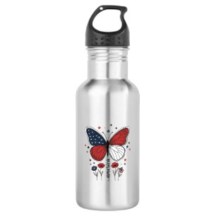 Vintage Patriotic Butterfly America Shirt Design_1 532 Ml Water Bottle
