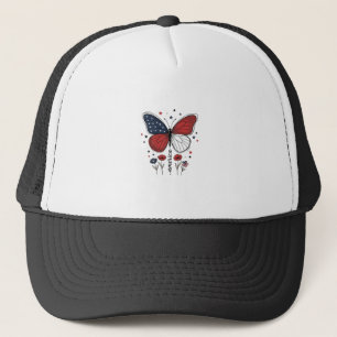 Vintage Patriotic Butterfly America Shirt Design_1 Trucker Hat