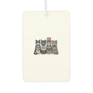 Vintage Patriotic Cats USA Shirt Design_1 Car Air Freshener