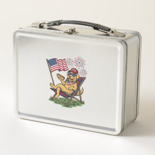 Vintage Patriotic Cats USA Shirt Design (2)_1 Metal Lunch Box