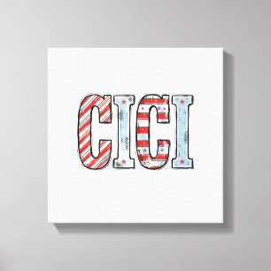 Vintage Patriotic CICI Name Vector Shirt Design_1 Canvas Print