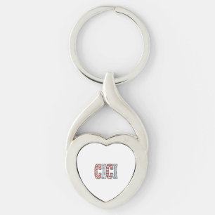 Vintage Patriotic CICI Name Vector Shirt Design_1 Key Ring