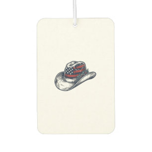 Vintage Patriotic Cowboy Hat Flower Shirt Design_1 Car Air Freshener