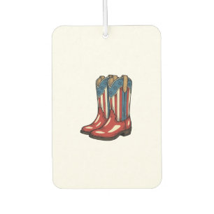 Vintage Patriotic Cowgirl Boots Western Shirt_1 Car Air Freshener
