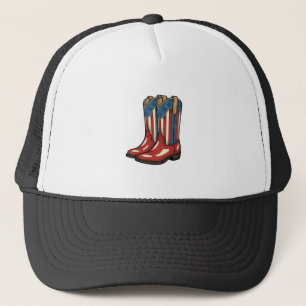 Vintage Patriotic Cowgirl Boots Western Shirt_1 Trucker Hat