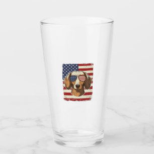 Vintage Patriotic Dachshund Flag Sunglasses Vector Glass