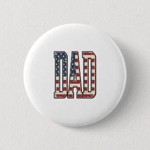 Vintage Patriotic Dad Flag Lettering Shirt Design_ 6 Cm Round Badge
