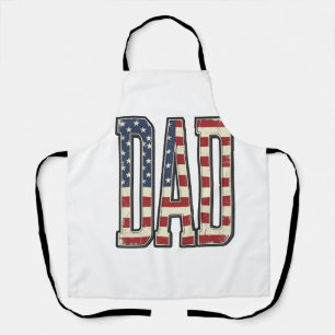 Vintage Patriotic Dad Flag Lettering Shirt Design_ Apron