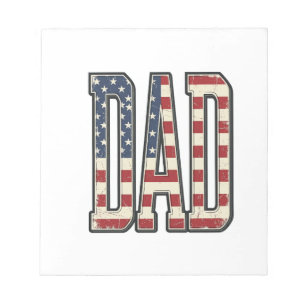 Vintage Patriotic Dad Flag Lettering Shirt Design_ Notepad