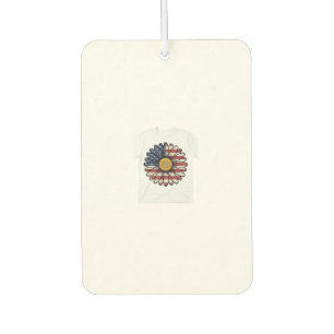 Vintage Patriotic Daisy Flower Vector Design_1 Car Air Freshener