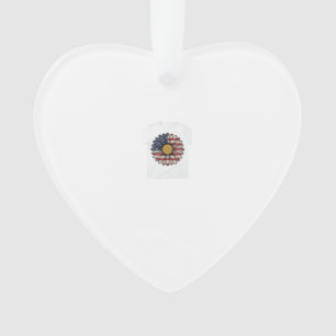 Vintage Patriotic Daisy Flower Vector Design_1 Ornament