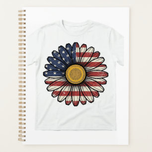 Vintage Patriotic Daisy Flower Vector Design_1 Planner