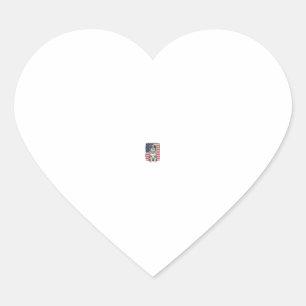 Vintage Patriotic Dog American Flag Shirt Design_1 Heart Sticker