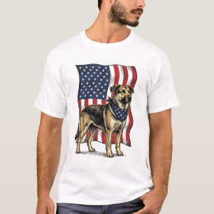 Vintage Patriotic Dog Flag Vector Shirt Design_1