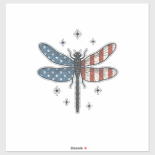 Vintage Patriotic Dragonfly Vector Shirt Design_1