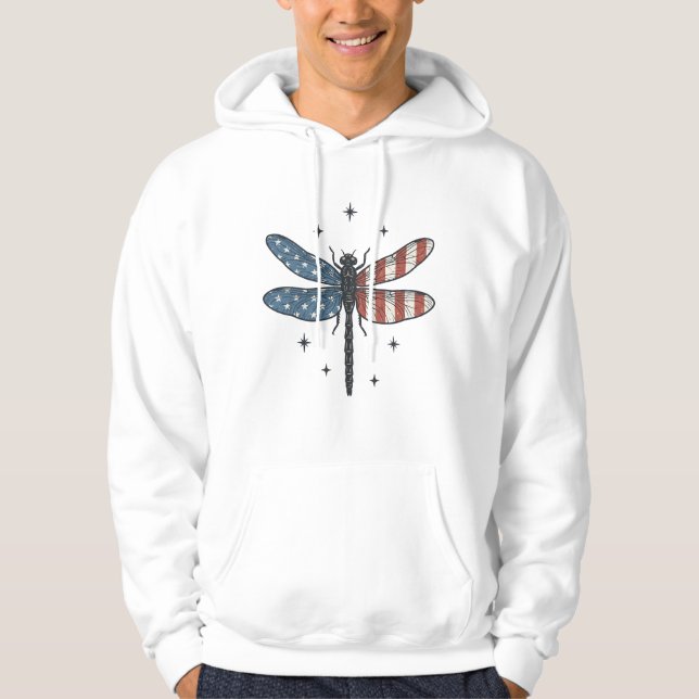 Vintage Patriotic Dragonfly Vector Shirt Design_1 (Front)