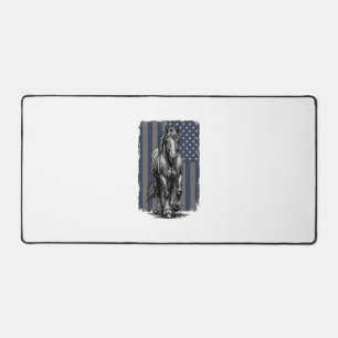 Vintage Patriotic Draught Horse Flag Vector Design Desk Mat