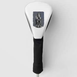 Vintage Patriotic Draught Horse Flag Vector Design Golf Head Cover