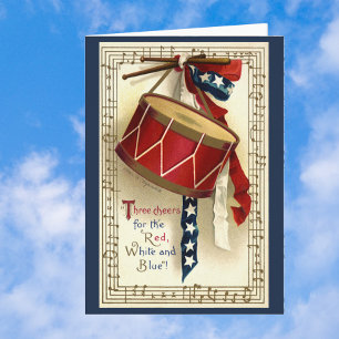 Vintage Patriotic, Drums with Musical Notes