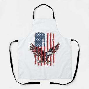 Vintage Patriotic Eagle Flag Shirt Design_1 Apron