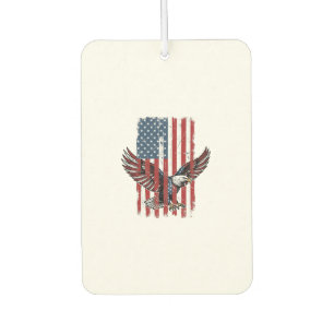 Vintage Patriotic Eagle Flag Shirt Design_1 Car Air Freshener