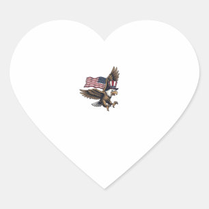 Vintage Patriotic Eagle Flag Shirt Design_1 Heart Sticker