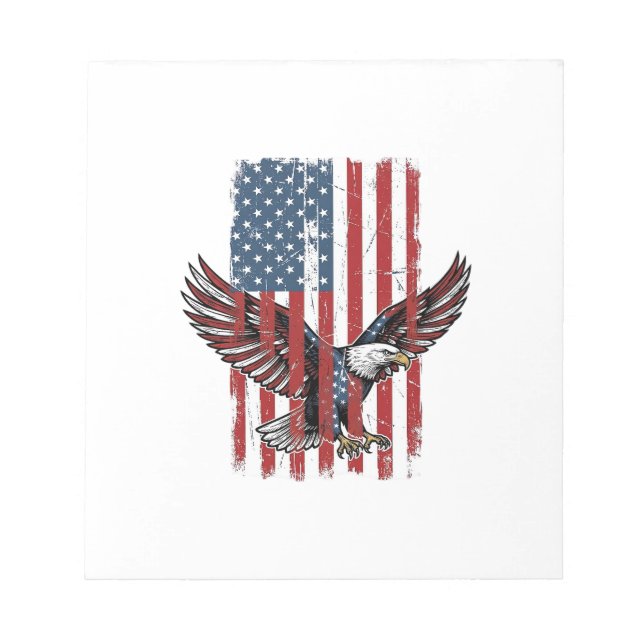 Vintage Patriotic Eagle Flag Shirt Design_1 Notepad (Front)