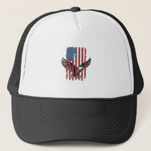 Vintage Patriotic Eagle Flag Shirt Design_1 Trucker Hat