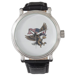 Vintage Patriotic Eagle Flag Shirt Design_1 Watch