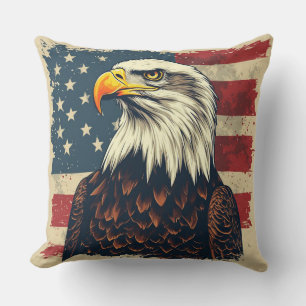 Vintage Patriotic Eagle for Proud Americans Cushion
