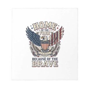 Vintage Patriotic Eagle Home of the Free Shirt_1 Notepad
