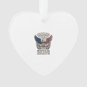 Vintage Patriotic Eagle Home of the Free Shirt_1 Ornament