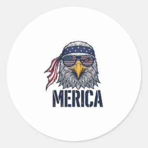 Vintage Patriotic Eagle Merica Shirt Design_1 Classic Round Sticker