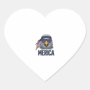 Vintage Patriotic Eagle Merica Shirt Design_1 Heart Sticker