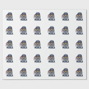 Vintage Patriotic Eagle Merica Shirt Design_1 Wrapping Paper
