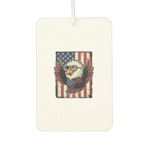 Vintage Patriotic Eagle Sunglasses Shirt Design_1 Car Air Freshener