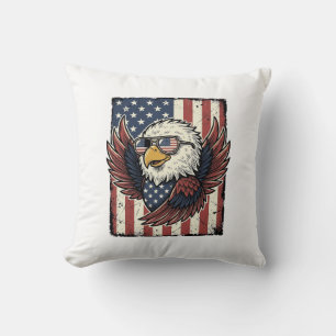 Vintage Patriotic Eagle Sunglasses Shirt Design_1 Cushion
