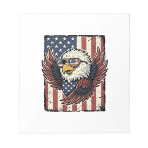Vintage Patriotic Eagle Sunglasses Shirt Design_1 Notepad