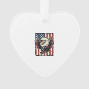 Vintage Patriotic Eagle Sunglasses Shirt Design_1 Ornament