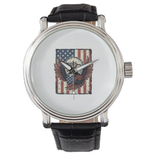 Vintage Patriotic Eagle Sunglasses Shirt Design_1 Watch