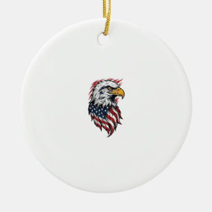Vintage Patriotic Eagle Vector Shirt Design_1 Ceramic Tree Decoration
