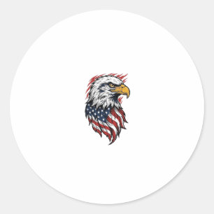 Vintage Patriotic Eagle Vector Shirt Design_1 Classic Round Sticker