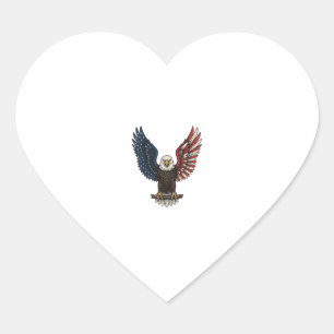 Vintage Patriotic Eagle Vector Shirt Design_1 Heart Sticker