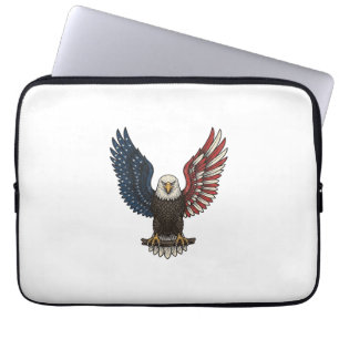 Vintage Patriotic Eagle Vector Shirt Design_1 Laptop Sleeve