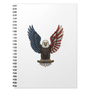 Vintage Patriotic Eagle Vector Shirt Design_1 Notebook