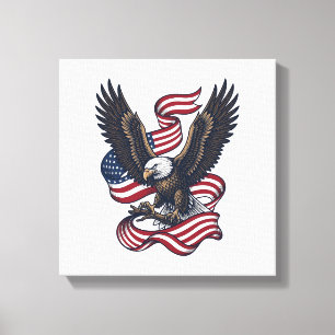 Vintage Patriotic Eagle Vector Shirt Design (2)_1 Canvas Print